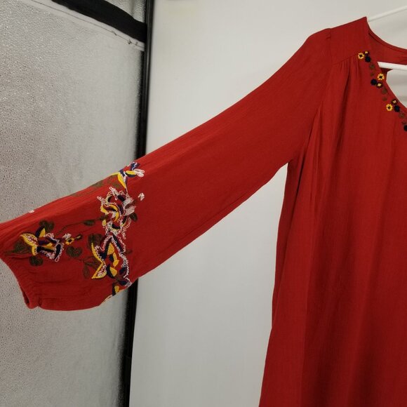 Altar'd State Long Sleeve Embroidered Boho Oversized Tunic Dress Small Festival - Picture 5 of 12